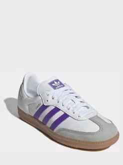 Blanc/Pourpre - Baskets Adidas Original Samba Og