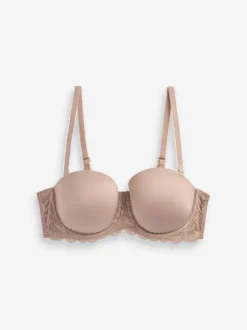 Blanc/Praline Nude - Lot de 2 Soutiens-gorge multipositions sans bretelles à tampons légers A-E