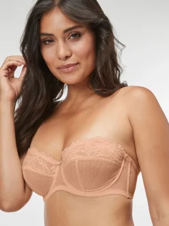 Blanc/Praline Nude - Soutien-gorge sans bretelles DD+ sans coussinets 2 Pack