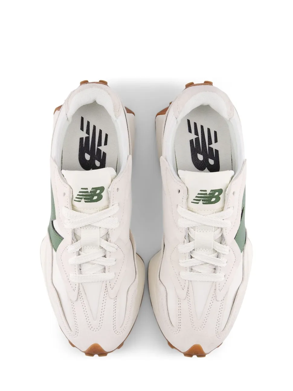 Blanc/Vert - New Balance 327 Trainers