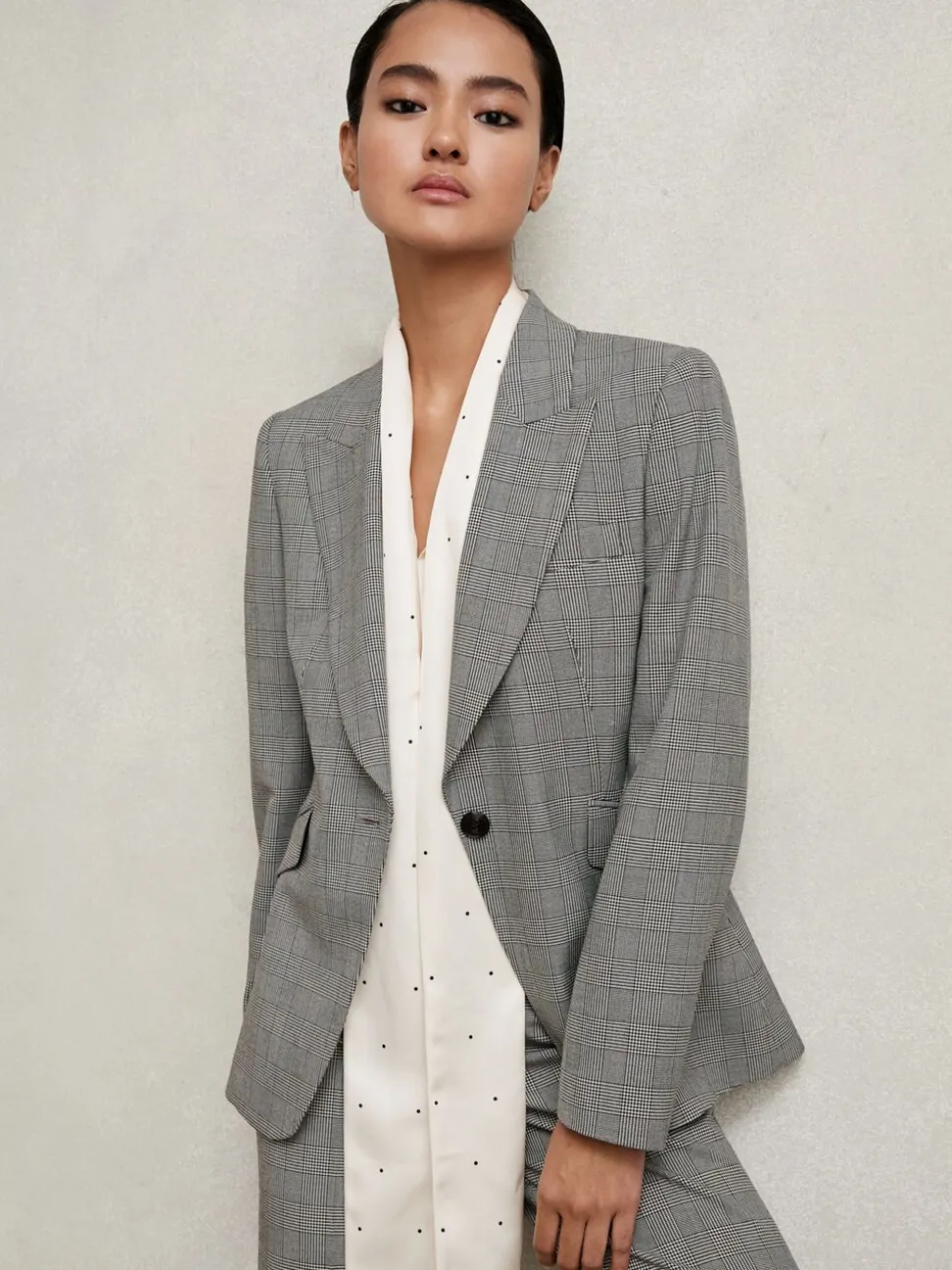 Blazer de costume à carreaux à simple boutonnage Reiss Brooklyn