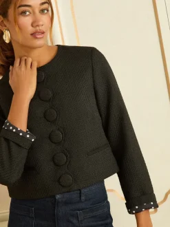 Blazer Love & Roses festonné en boucle