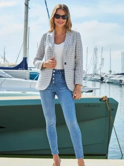 Blazer Sosandar vichy à dents de chien