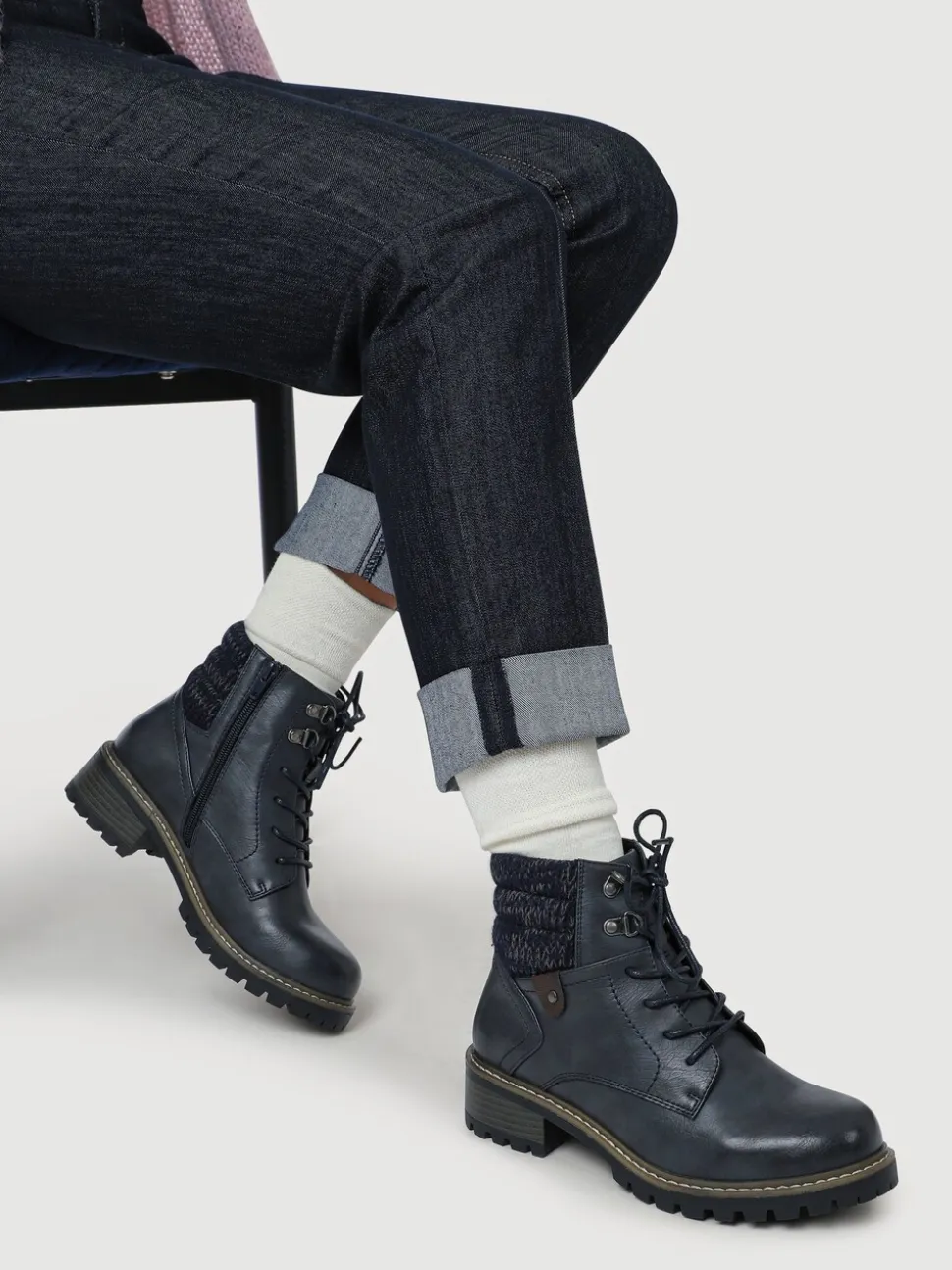 Bleu - Bottes cheville Pavers Coupe large