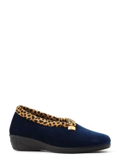 Bleu - Chaussons compensés Lunar Paloma à imprimé animal