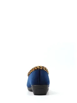 Bleu - Chaussons compensés Lunar Paloma à imprimé animal