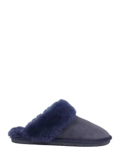 Bleu - Chaussons mules Jones Bootmaker Bella-Rose en peau de mouton