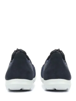 Bleu - Chaussures Pavers en cuir décontractées coupe large pour femme