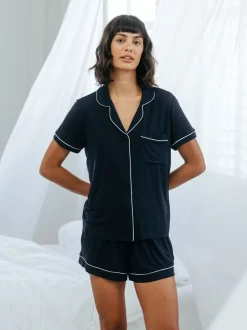 Bleu - Chelsea Peers TENCEL™ Modal Pyjama court boutonné