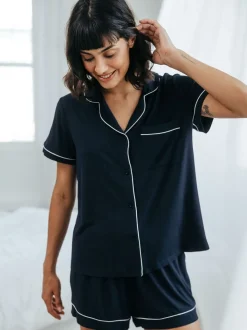 Bleu - Chelsea Peers TENCEL™ Modal Pyjama court boutonné