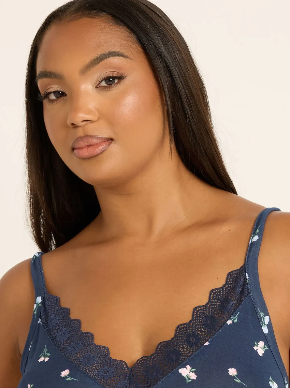 Bleu - Chemise Yours Curve Soft Touch Midaxi