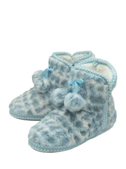 Bleu - Dunlop Chaussons à pompons en faux chaussons