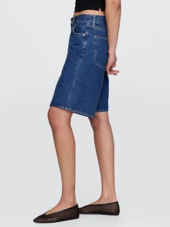 Bleu - Gap short en jean jort long taille mi-haute de 11 pouces