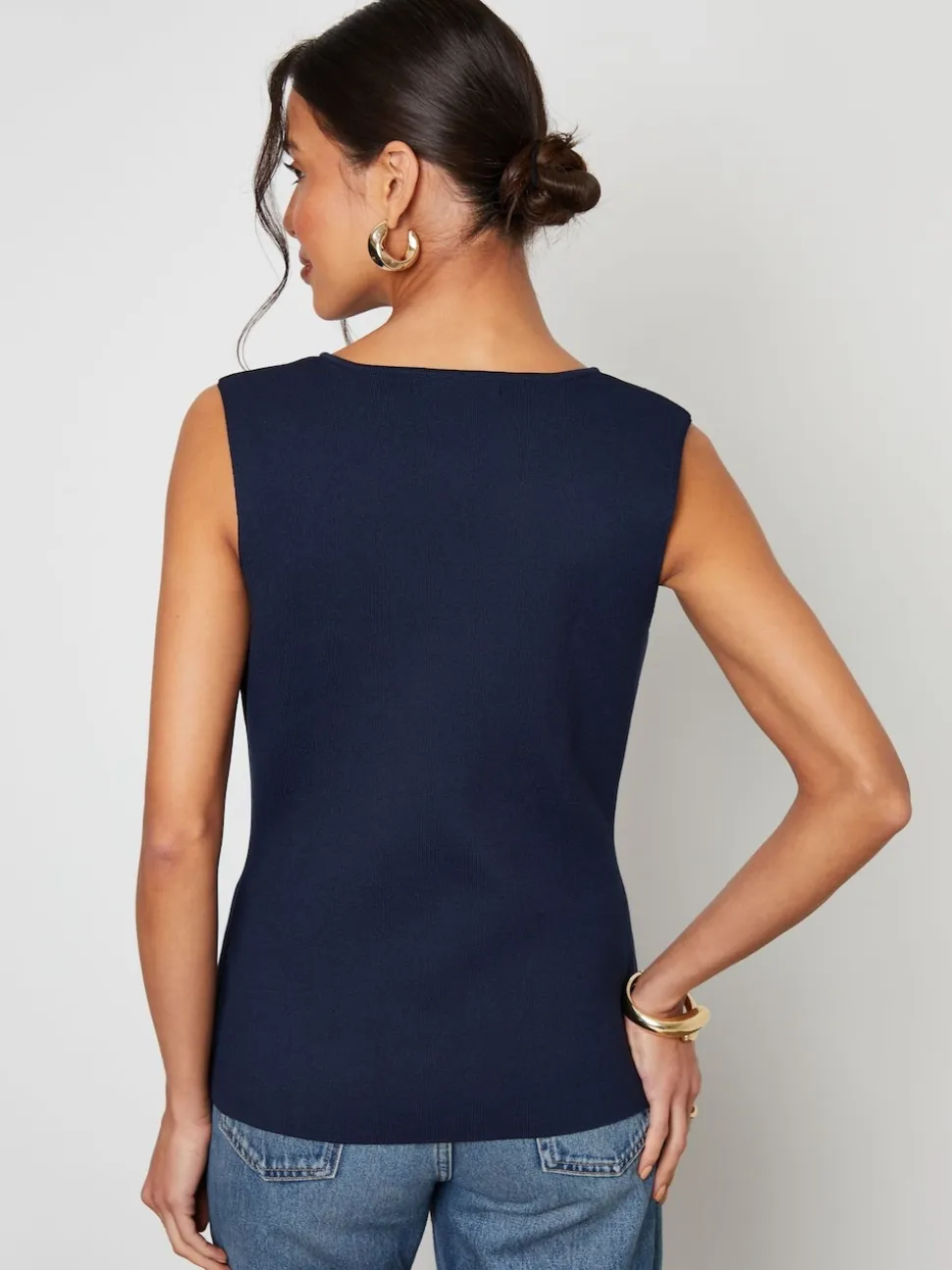 Bleu - Gilet Threadbare en maille côtelée