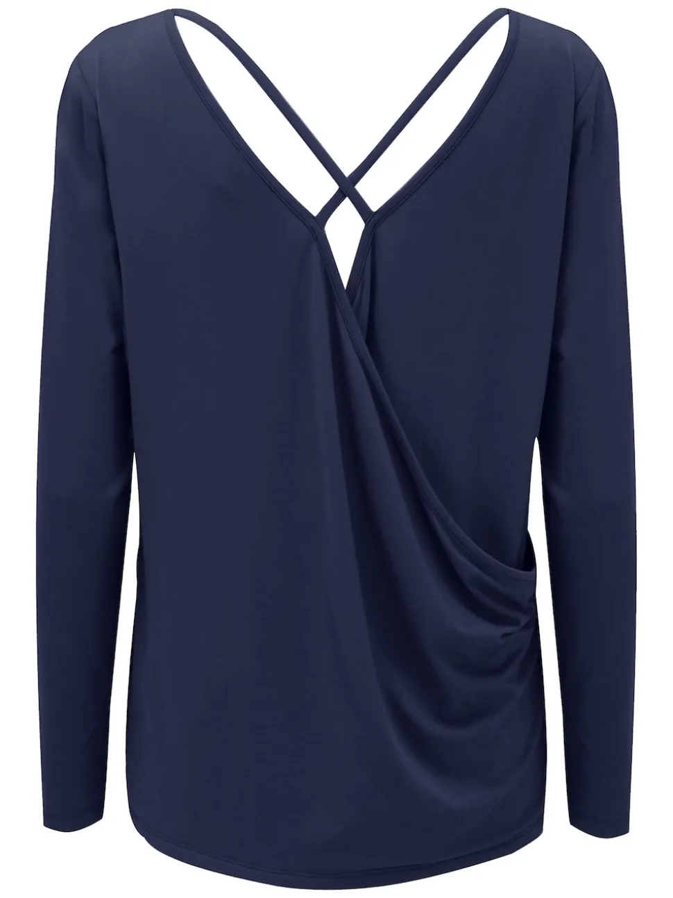 Bleu - Haut de yoga Pour Moi en jersey à dos croisé
