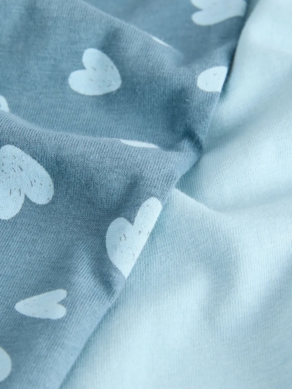 Bleu à imprimé cœur - Pyjama à manches courtes
