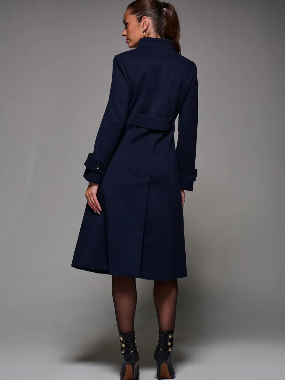 Bleu - Jolie Moi Manteau évasé asymétrique à boutons