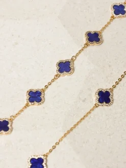 Bleu - Jon Richard Plaqué et Jets Collier de trèfles de station