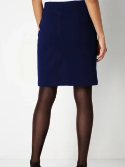 Bleu - Jupe courte Roman en jersey texturé