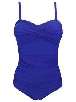 Bleu - Maillot de bain Pour Moi Santa Monica gainant au ventre à bretelles amovibles
