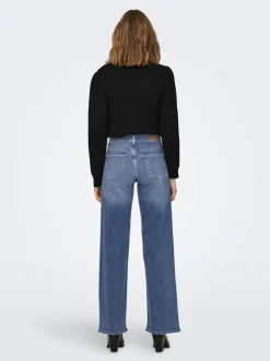 Bleu - Only Ample Taille haute Jeans With Super Extensible