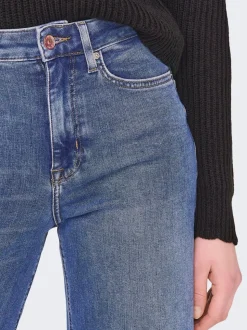 Bleu - Only Ample Taille haute Jeans With Super Extensible
