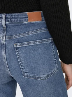 Bleu - Only Ample Taille haute Jeans With Super Extensible