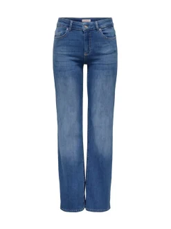 Bleu - Only Jeans coupe droite blush taille mi-haute avec super extensible