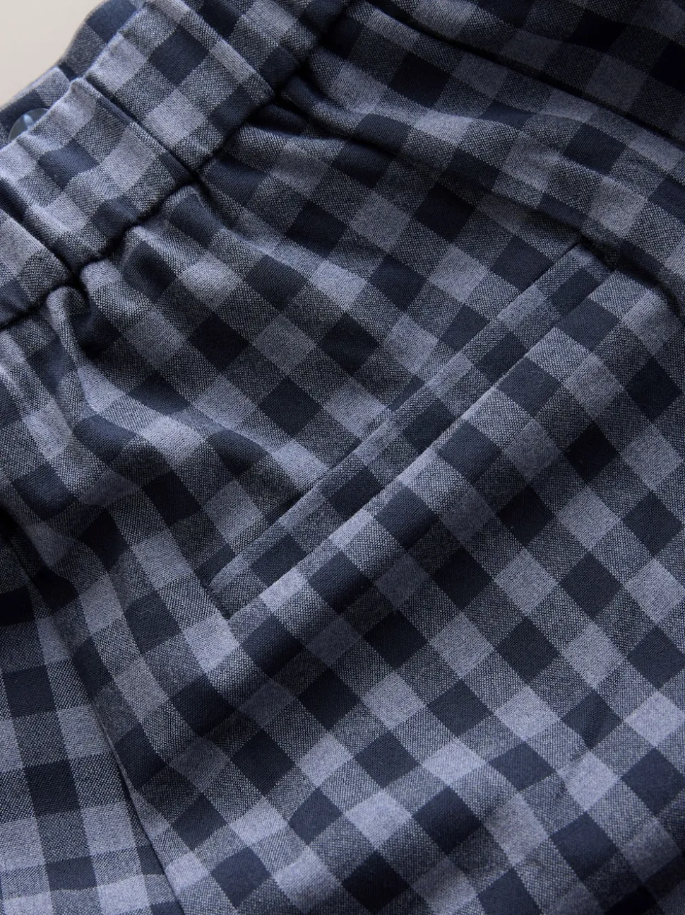Bleu - Pantalon coupe ballon vichy