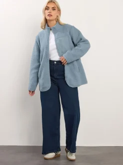 Bleu - Polaire de poche Yours Curve en nylon borg