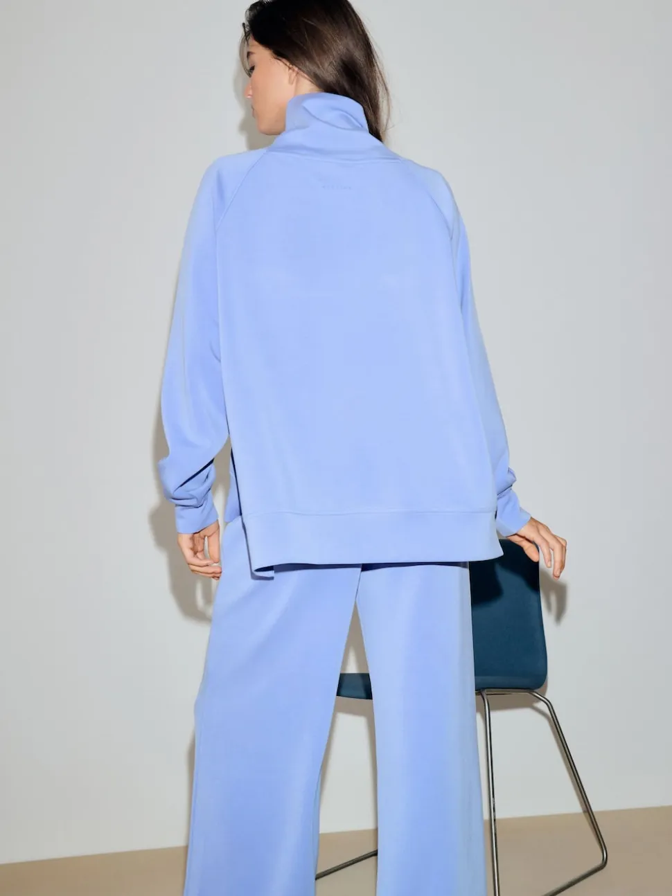 Bleu - Pull Active Modal super doux à col bénitier