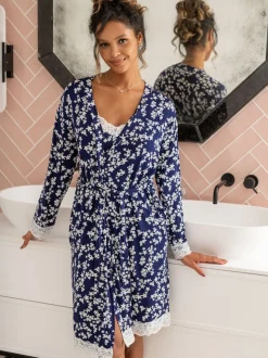 Bleu - Robe du soir Pour Moi Sofa Loves coupe cache-cœur en dentelle et en jersey