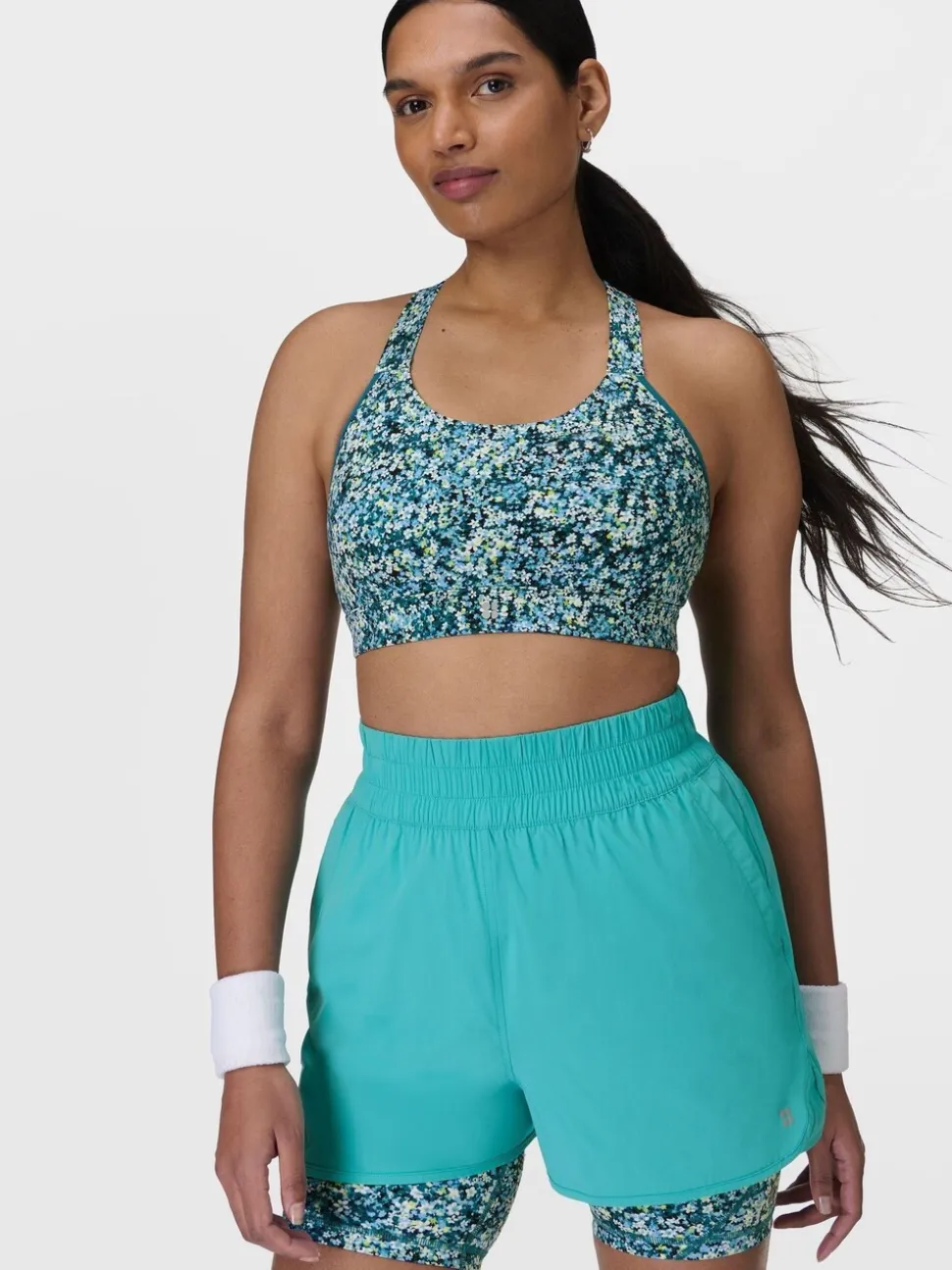 Bleu - Short Betty Power UltraSculpt taille haute 6» en sueur