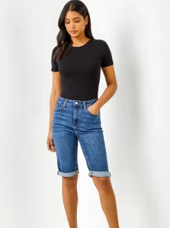 Bleu - Shorts longueur genou Roman indispensable