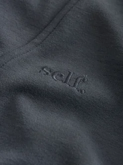 Bleu - soi-même. Sweat-shirt en modal à demi-zippé