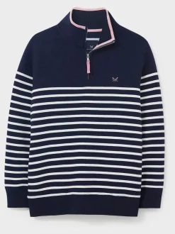 Bleu - Sweat semi-zippé Crew Clothing