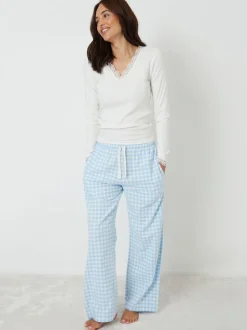 Bleu - Threadbare pyjama en coton à manches longues