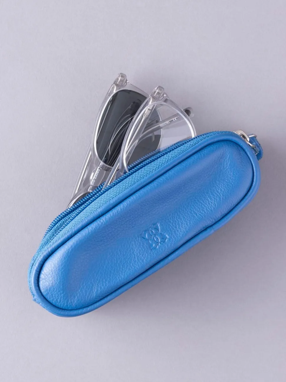 Bleu - Étui Lakeland en cuir à deux verres