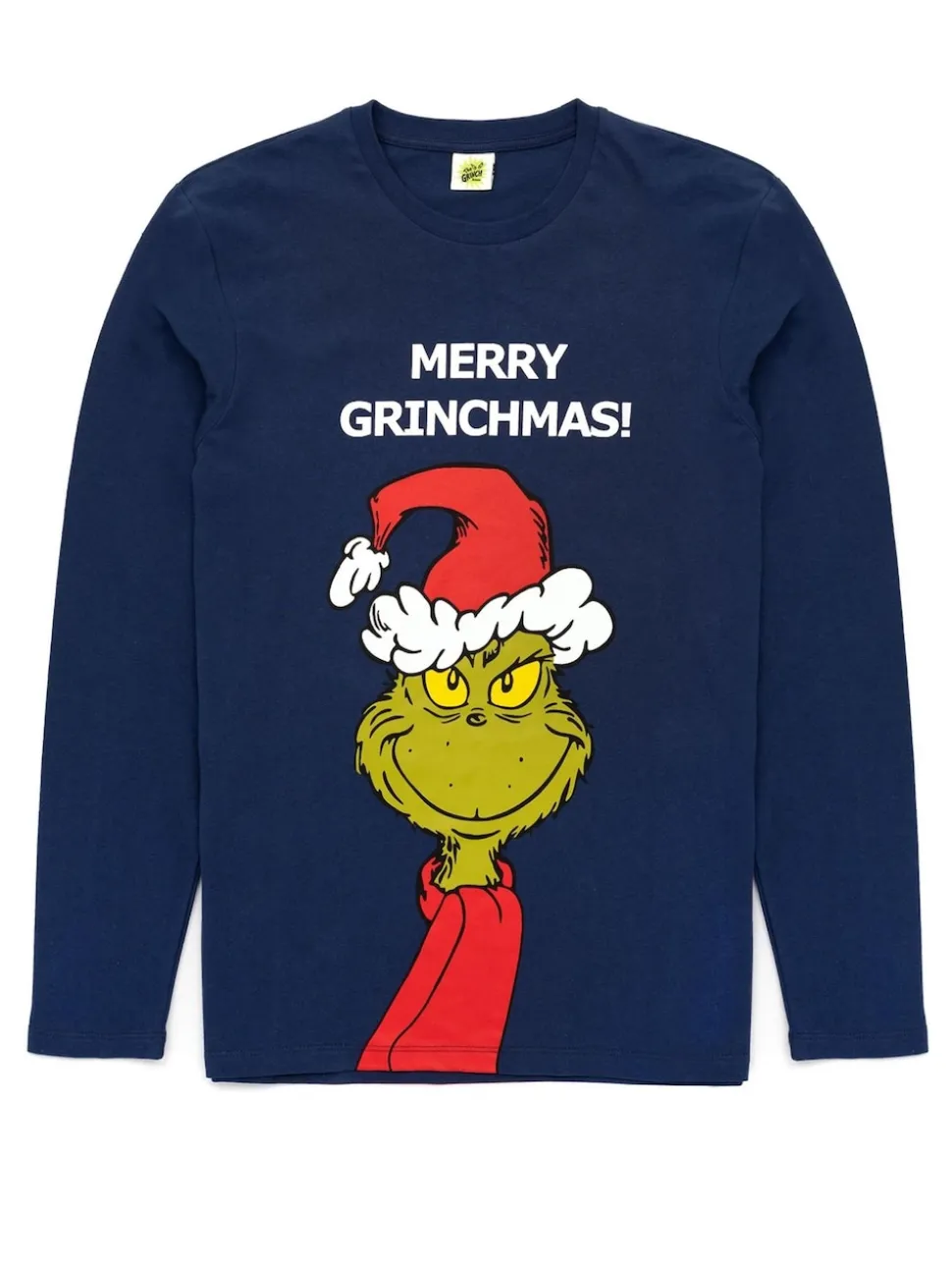 Bleu - Vanilla Underground 100% Cotton The Grinch Unisexe Merry Grinchmas Noël Slogan Manches longues Long Leg Pyjamas Set