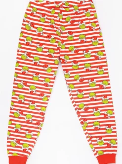 Bleu - Vanilla Underground 100% Cotton The Grinch Unisexe Merry Grinchmas Noël Slogan Manches longues Long Leg Pyjamas Set
