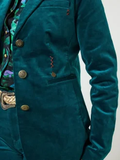 Bleu - Veste Joe Browns en velours à détails surpiqués