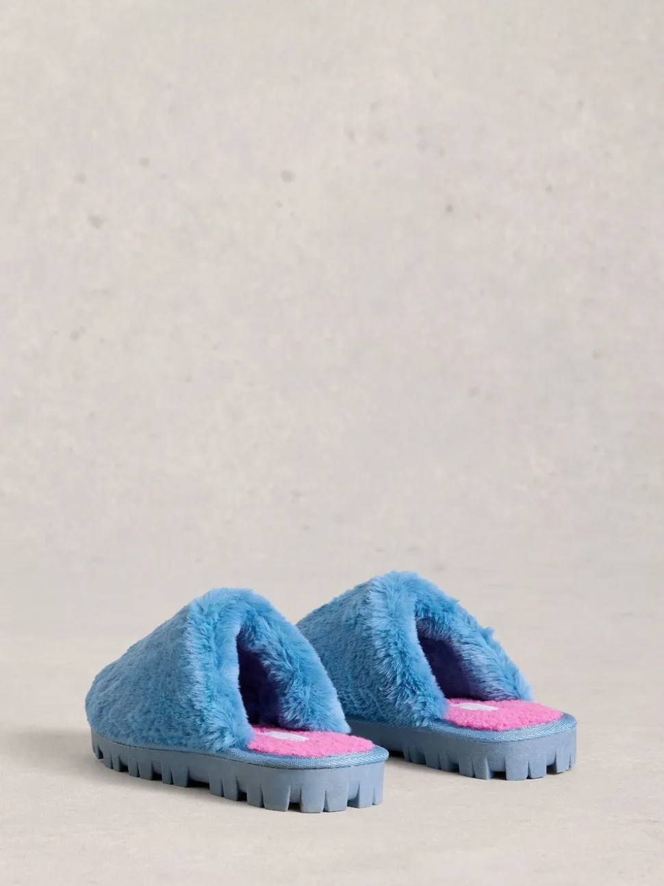 Bleu - White Stuff Chaussons mules en fausse fourrure