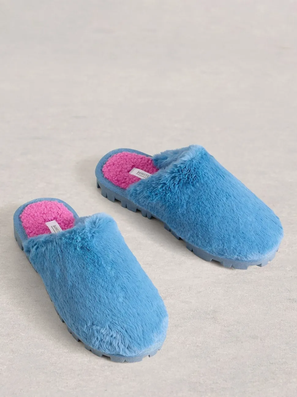 Bleu - White Stuff Chaussons mules en fausse fourrure