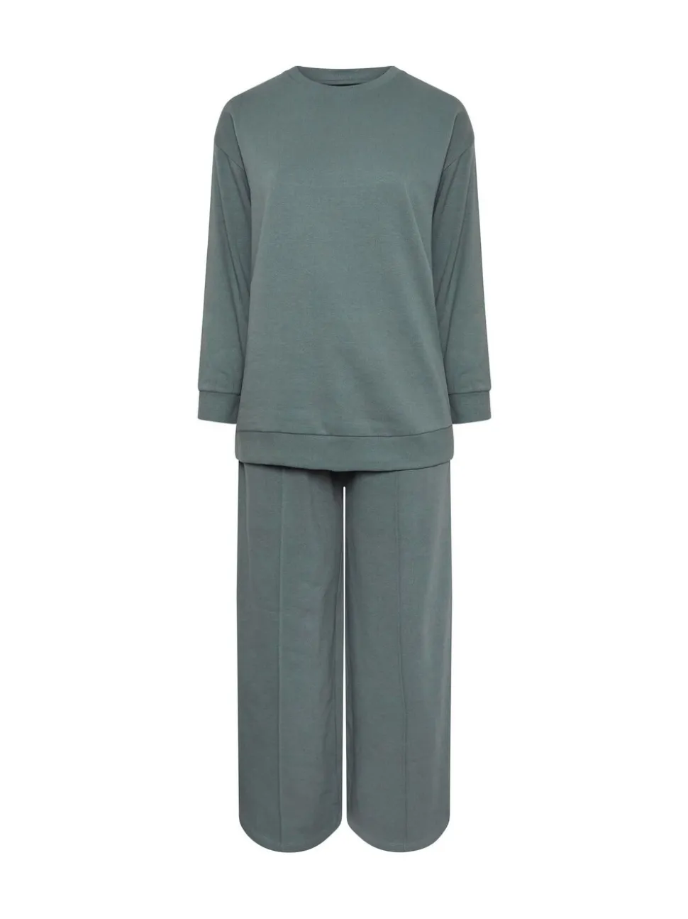 Bleu - Yours Curve Ensemble jogging sweat-shirt à col ras du cou