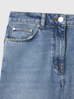 Bleu clair - Reiss Selin Rise Straight Leg Jeans
