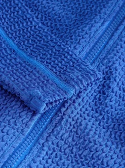 Bleu cobalt froissé - Maillot de bain rash à manches longues