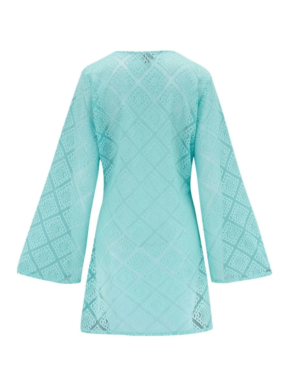 Bleu de ciel - Pour Moi Couverture de plage à manches longues en dentelle au crochet