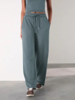 Bleu de sarcelle - Pantalon large ultra doux noué sur le devant