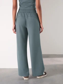 Bleu de sarcelle - Pantalon large ultra doux noué sur le devant