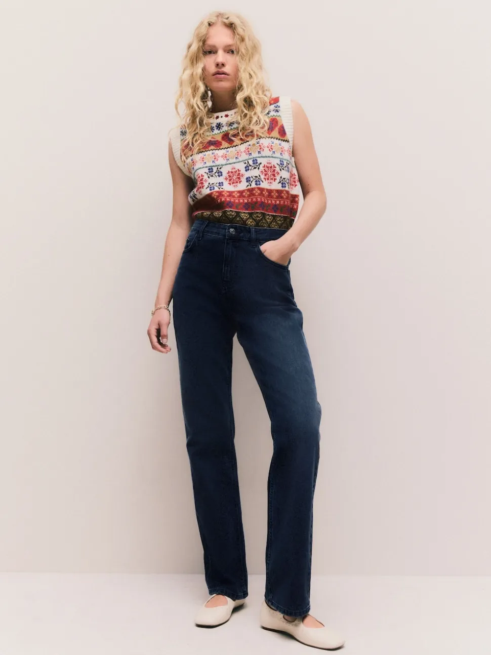 Bleu d'encre - Jeans de jambe droite